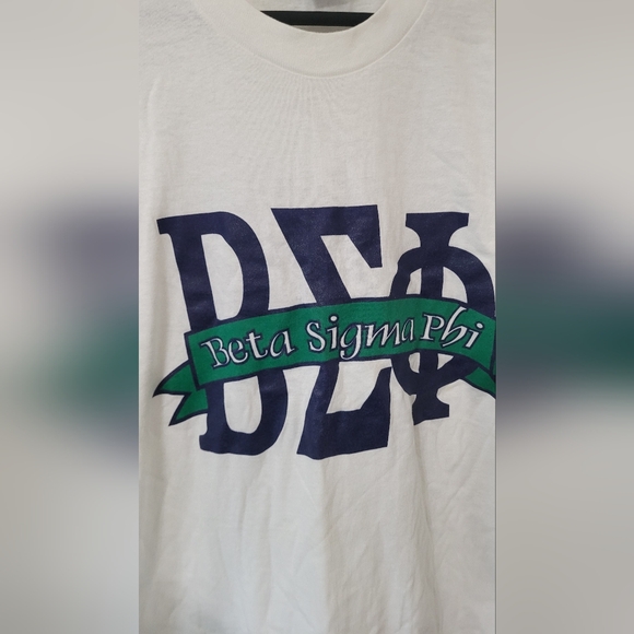 Mens medium fruit of the loom alpha sigma phi frat shirt plaid trim - Picture 3 of 7